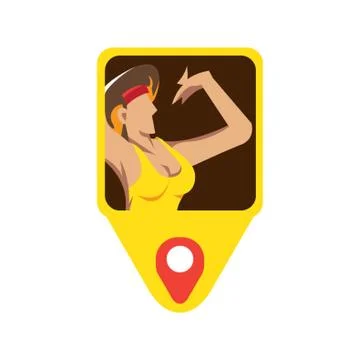 Woman Dancing Button Stock-Illustration