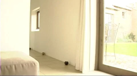 Woman dancing down corridor Stock Footage 43687584