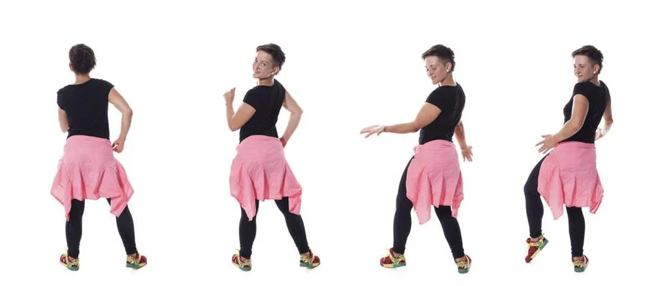Woman dancing elements on the white background Woman dancing elements, iso... Stock Photos