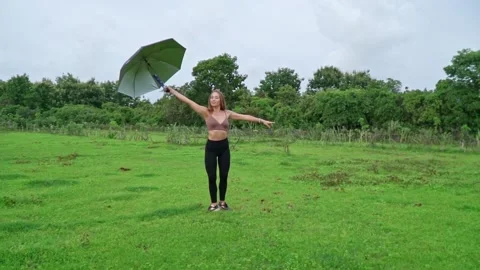 Woman is dancing in the forest Stock-Footage 157757445