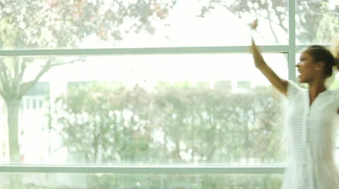 Woman dancing for joy Stock Footage 63305203