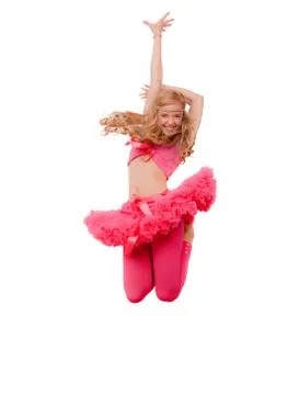 Woman dancing jumping Stock Photos