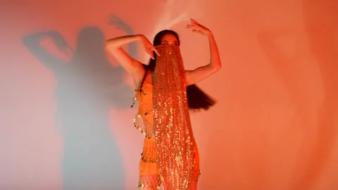 Woman dancing oriental arabic dance Stock Footage 242531270