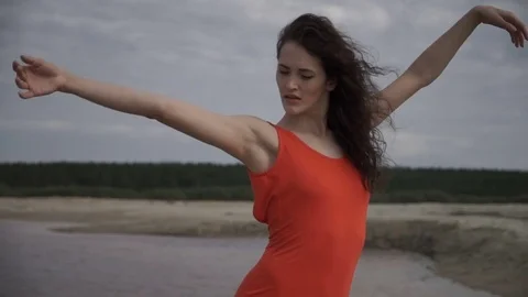 Woman dancing passionate dance Stock Footage 80757353