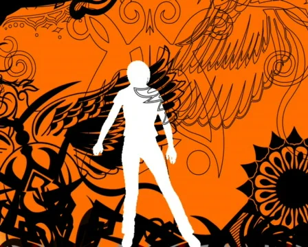 Woman dancing in pattern effects Stock-Footage 557979