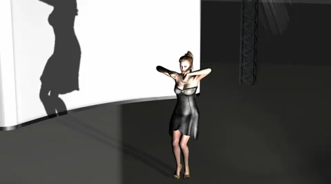 Woman Dancing Solo in Studio:  Looping Video stock 45676942