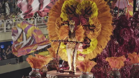 Woman Dancing in top of a Carnival Float at Rio Carnival Parade - Brazil 2022 Stock Footage 188639694