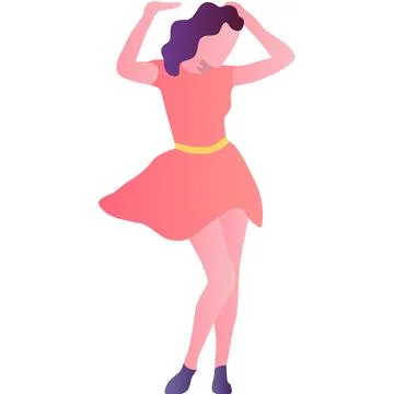 Woman dancing vector icon isolated on white Stock Illustration