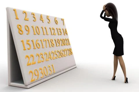 Woman with date problems concept Stock Illustration
