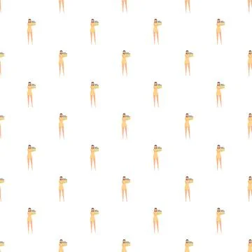 Woman delivering stack of multiple package boxes pattern イラスト素材