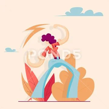Woman demonstrating her strong arms Stock Illustration