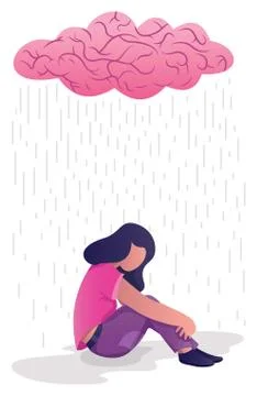Woman in Depression Stock Illustration