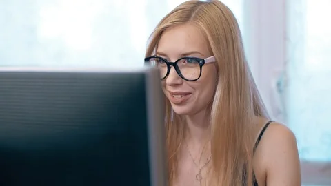 Woman Designer Working on Computer Video stock 94571374