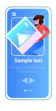 Woman developer creating mobile website ui web application development program Illustrazione stock