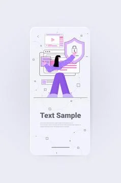 Woman developer creating mobile website ui web application development program Illustrazione stock