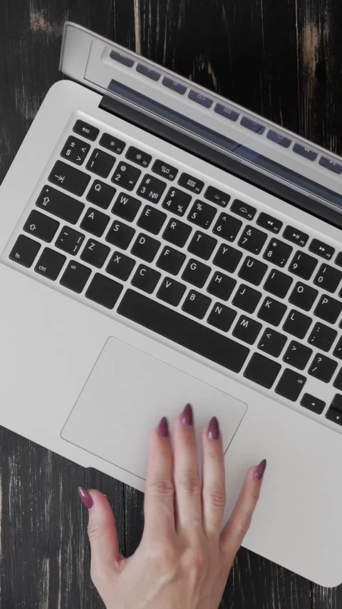 Woman Developer Using Laptop Touchpad While Working At Desk Stock Footage 303939767