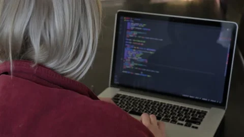 Woman developer working with computer at home office 動画素材 162194735