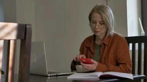 Woman developer working with computer at home office Stock Footage 162194821