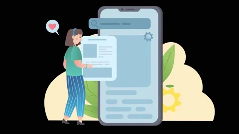 Woman Developing User Interface For Application On A Large Smartphone. Stock Footage 181842237