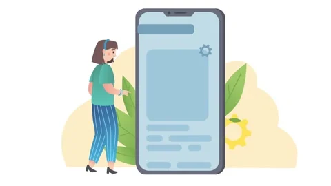 Woman Developing User Interface For Application On A Large Smartphone. Stock-Footage 188788368