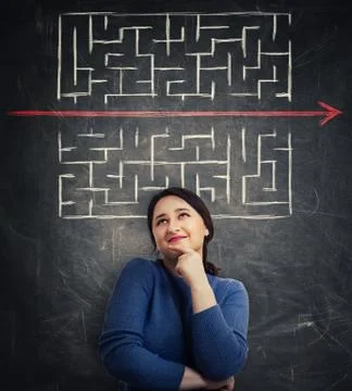 Woman different thinking Stockfoto's