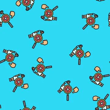Woman disapproval vector seamless pattern Stock Illustration