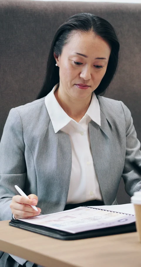 Woman, documents or analysis with review for corporate finance, assessment or Stock Footage 331849742
