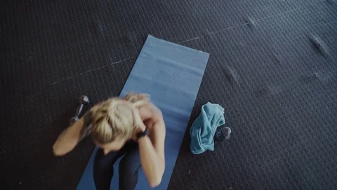 Woman does sit ups Stock Footage 71622450