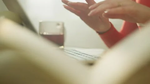 A woman does work online without leaving home, comfort and convenience. Stock Footage 271265454