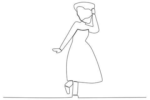 A woman doing a beautiful dance pattern Stock Illustration