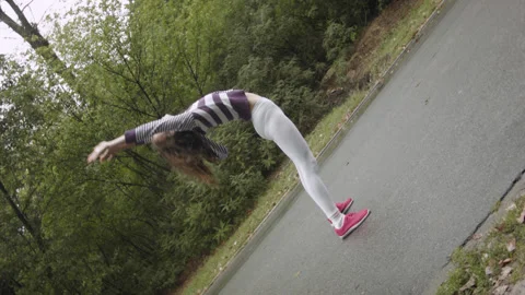 Woman doing bridge pose exercises. 스톡 동영상 139080907