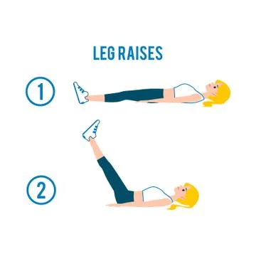 Woman doing exercise of abdominal workout flat vector illustration isolated. Stock Illustration