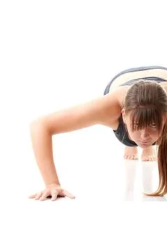 Woman doing exercise Stock Photos