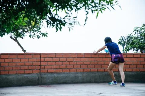 Woman doing exercise Stock Photos