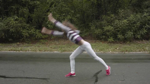 Woman doing exercise wheel. 스톡 동영상 139079268