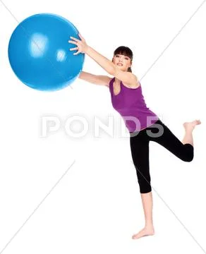 Woman doing fitness exercises Stock Photos