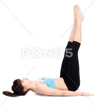 Woman doing fitness exercises Stock Photos