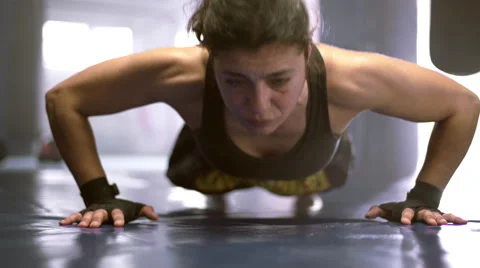 Woman doing flexing exercise Stock Footage 50381180