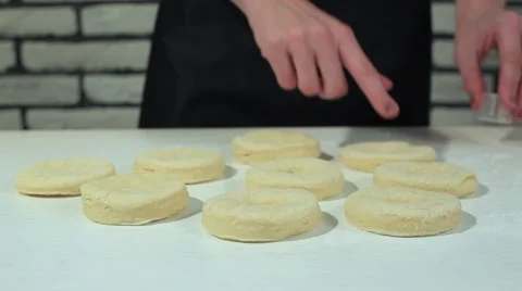 Woman doing the form for donuts Stock Footage 68909066