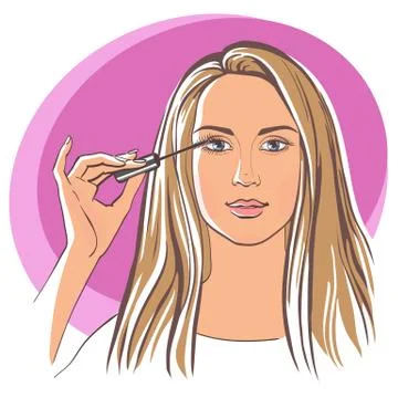 Woman doing makeup Stock Illustration