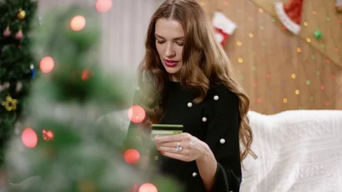 Woman doing payment in the Internet Stock Footage 69855982