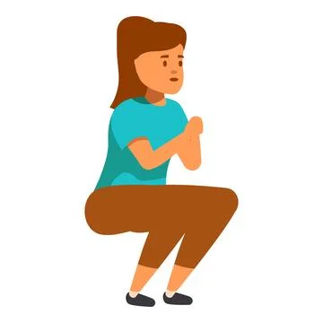 Woman doing squats exercise during fitness workout Ilustración de archivo