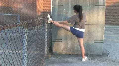 Woman doing stretching Stock Footage 11882940