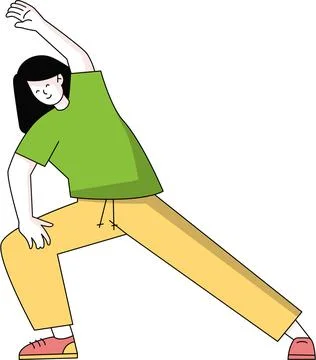 Woman doing warm up before exercise Stock Illustration