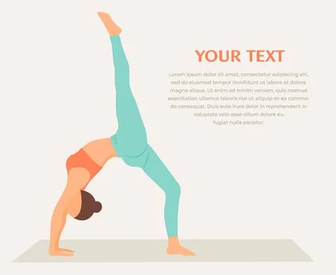 Woman doing yoga, stretching pose Vector Illustration Stock Illustration