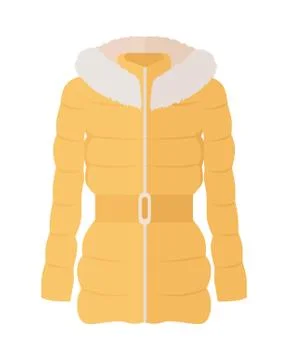 Woman Down Jacket Flat Style Vector Illustration 库存插图