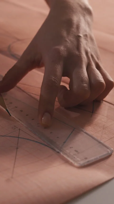 Woman Drawing Pattern in Studio Stock Footage 327877524