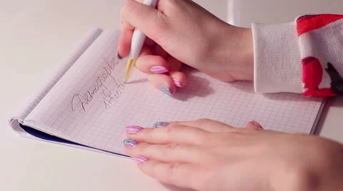 Woman Draws Statistics Stock Footage 49937809