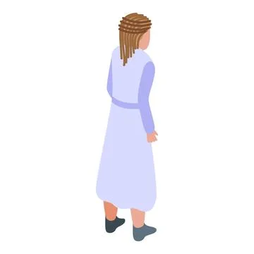 Woman dreadlocks icon isometric vector. African hair Stock Illustration