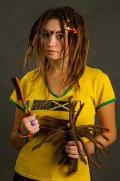 Woman with dreadlocks Stock Photos